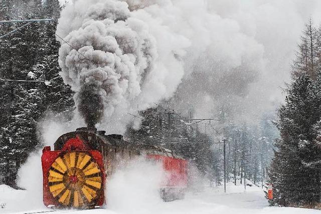 Eine Fahrt mit der Dampfschneeschleuder