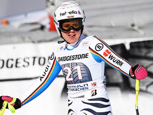 Kann sich freuen:  Viktoria Rebensburg...bfahrt in Garmisch den dritten Platz.   | Foto: dpa