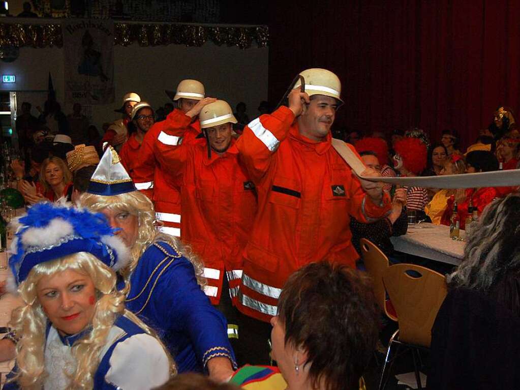 Nicht die Feuerwehr, sondern das Mnnerballett der Schlosshexen.