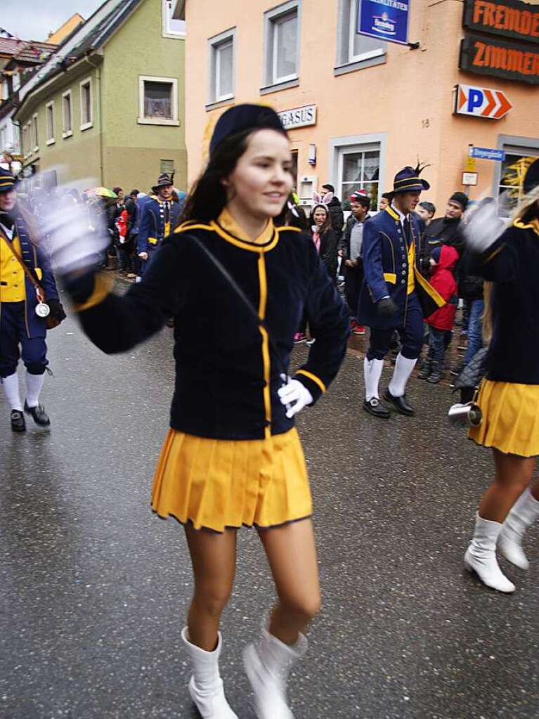 Narren und Zuschauer trotzten gutgelaunt den Wetterkapriolen.