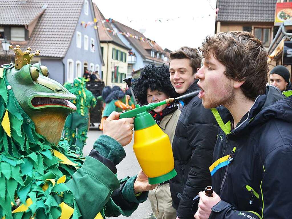 Narren und Zuschauer trotzten gutgelaunt den Wetterkapriolen.