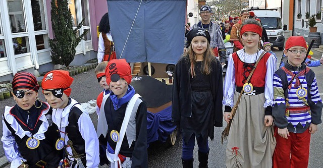 Die kleinen Piraten gewannen  in der K...tung bei der Todtnauer Kinderfasnacht.  | Foto: Verena Wehrle