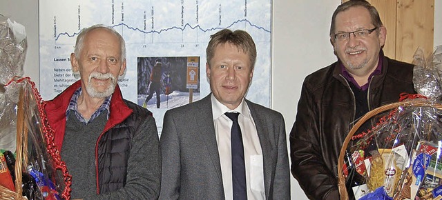 Martin Zeiher (links) und Berthold Kli...eins, Andreas Wiener, verabschiedet.   | Foto: Jger