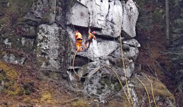 Die Arbeiten am Fels oberhalb der L 15...r, als es die Experten erwartet haben.  | Foto: Archivfoto: Landratsamt