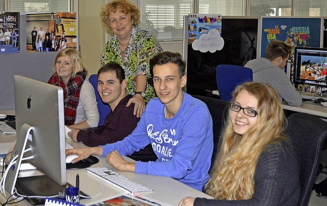 Ein starkes Team: die Mediengestalter-...eilung der Janoschka Kippenheim GmbH.   | Foto: Gewerbliche Schule