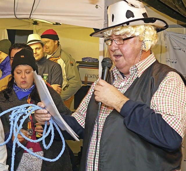 Heilige Khe: Mit Cowboy Edi Steinfeld...ihren ersten Zunftabend verpflichtet.   | Foto: Hans-Jrgen Hege