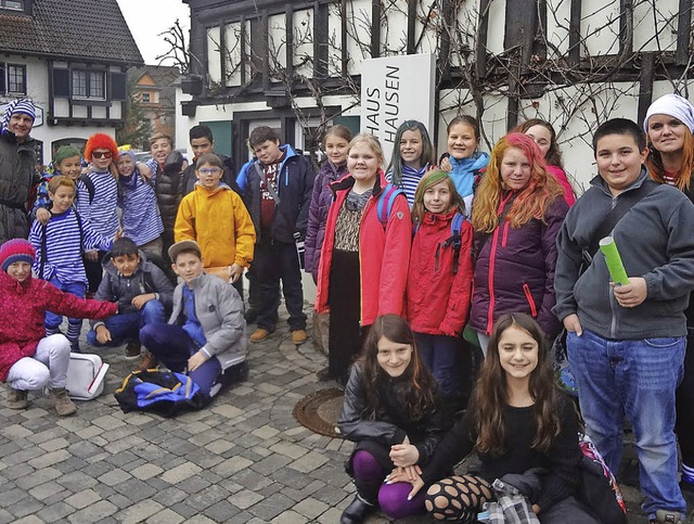 Schler der Gemeinschaftsschule  Obere...stock auf Erkundungstour im Hebelhaus.  | Foto: zvg