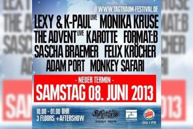 Verschoben: Tagtraum-Festival in Achern findet erst am 8. Juni 2013 statt
