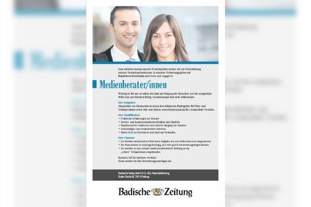 Stellenanzeige: Badischer Verlag sucht Medienberater/innen