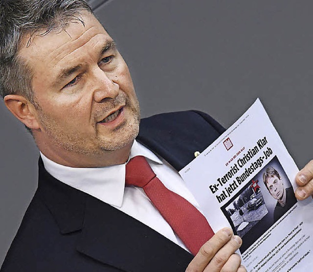 CDU-Abgeordneter Albert Weiler emprt ...eitag im Bundestag ber den Fall Klar.  | Foto: dpa