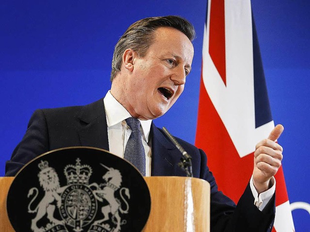 Grobritanniens Premier David Cameron ...er einen Verbleib in der EU abstimmen.  | Foto: dpa