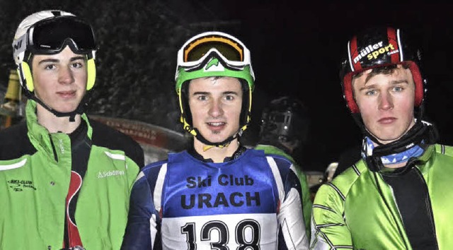 Heiko Beha (Mitte) war Schnellster in ... Isele (links) und   Sebastian Kpke.   | Foto: Helmut Junkel