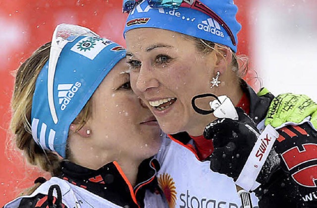 Sandra Ringwald (links) und Stefanie B...eltcup im finischen  Lahti zufrieden.   | Foto: dpa