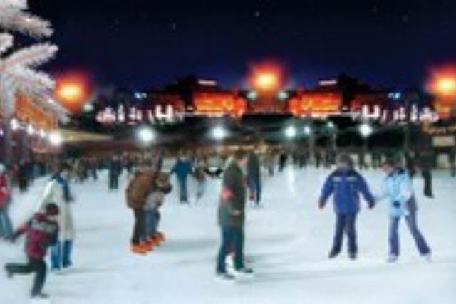 Eislaufen auf dem Karlsplatz