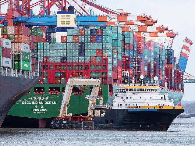 Wichtige Absatzmrkte wie China schwc...8211; doch noch brummt es beim Export.  | Foto: dpa