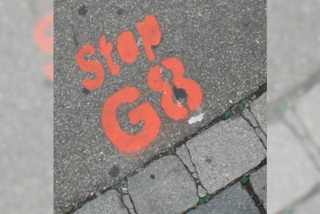 Anti-G 8-Demo auf dem Rathausplatz