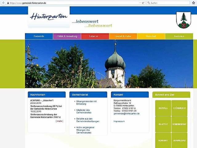 Die Gemeinde Hinterzarten hat eine neu gestaltete Homepage.  | Foto: BZ