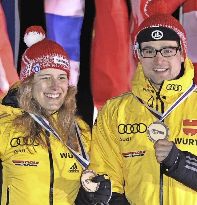 Vivian Hsch und Florian Schillinger, ...sich zum Weltcup-Auftakt ber Bronze.   | Foto: Sportograf