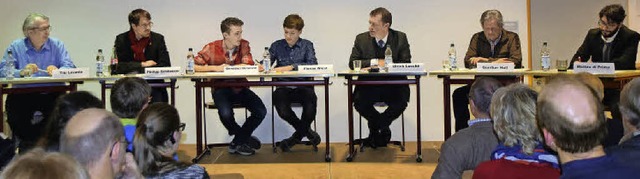 Podiumsdiskussion mit Schlern und Pol...che, Gnther Holl und  Matteo di Prima  | Foto: Sarah Nltner