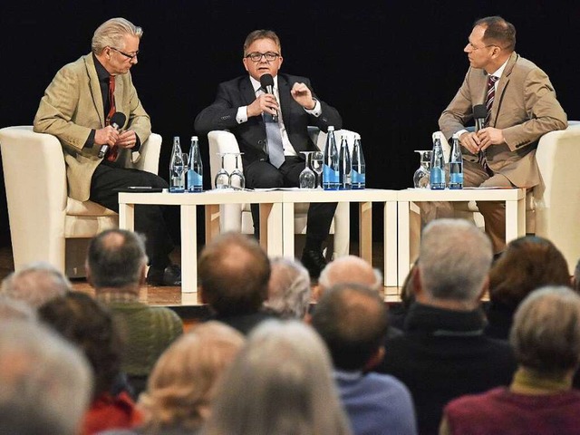 Wirkte souvern: CDU-Spitzenkandidat G...efan Hupka (links) und Thomas Fricker.  | Foto: Michael Bamberger