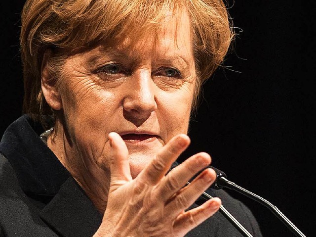 Bundeskanzlerin Angela Merkel kommt am...uar eine Rede im Konzerthaus gehalten.  | Foto: dpa