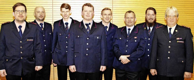 Die  Fhrung der Feuerwehrabteilung St...enci und  Horst Hunzinger (von links)   | Foto: Sedlak