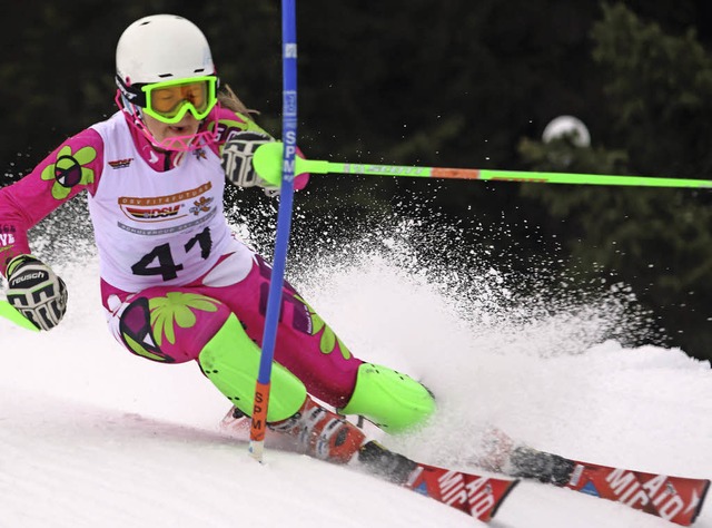 Emilia Lffler  von der WSG Feldberg fuhr im Slalom auf den sechsten Platz.   | Foto: Dieter Horning-Wiesler