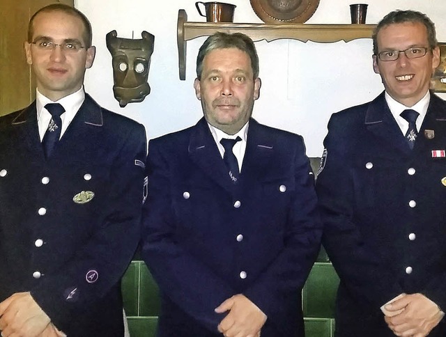 Der neue Vorstand der Feuerwehr Raiten...ldvogel, Uli Ruth und Christian Hauck.  | Foto: Tina Httich