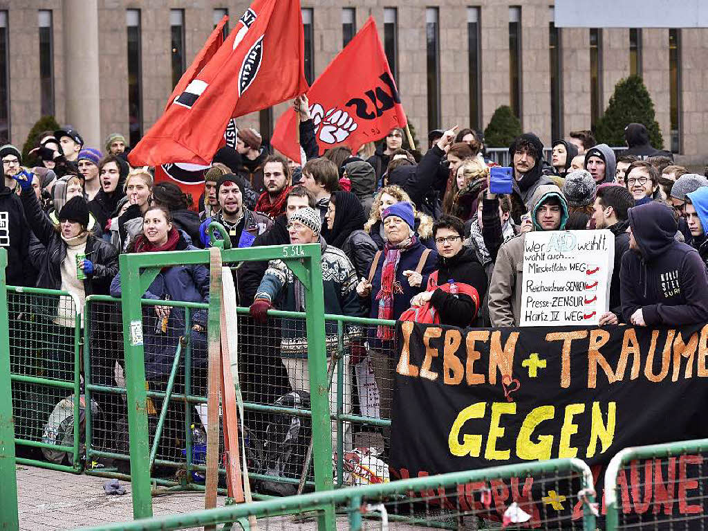 Linke Demonstranten waren in der berzahl