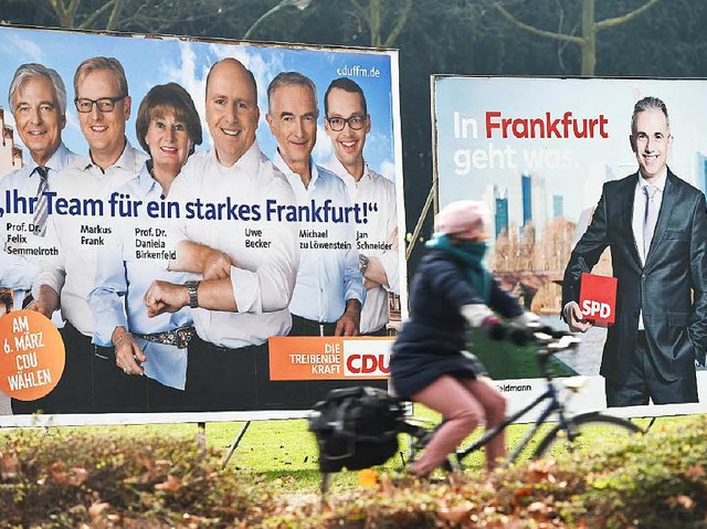 Wahlkampf in Frankfurt   | Foto: DPA