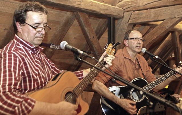 Alain Maitre und Hubert Morian &#8211;...hwungvolle Musik in die Glatzenmhle.   | Foto: Heidi Fssel