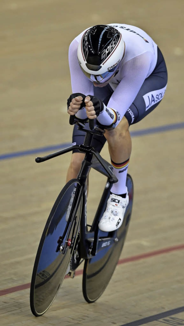 Wie von einem anderen Stern: Domenic Weinstein bei seiner Fahrt zu WM-Silber  | Foto: aFP