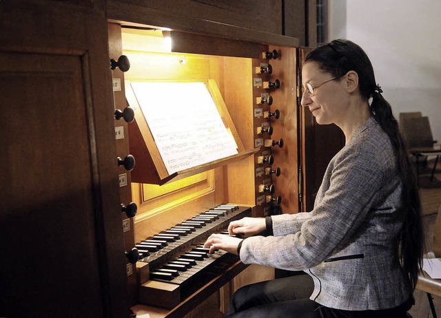 Ekaterina Kofanova an der Silbermannorgel  | Foto: Wolfgang Knstle