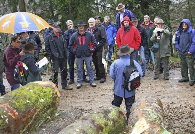 Heimisches Holz verkauft: Gut besucht ...e manch veritablen Stamm an den Mann.   | Foto: Ralph Lacher