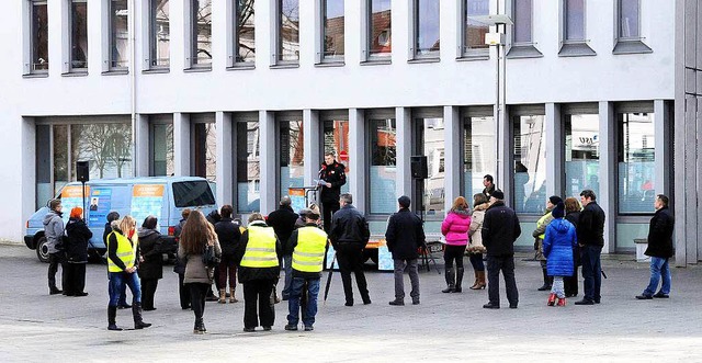 Die Demo der Partei &#8222;Die Einheit... nicht den erwarteten Zulauf gebracht.  | Foto: WOLFGANG KUENSTLE               