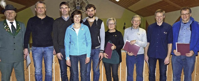 Ein Teil der Geehrten (viele fehlten - die meisten wegen Krankheit)  | Foto: Barbara Odrich-Rees