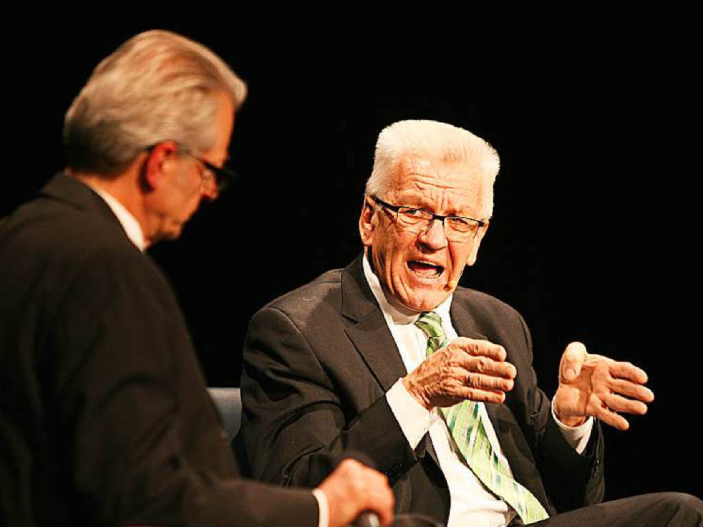 Winfried Kretschmann antwortete auf die Fragen der BZ-Redakteure Stefan Hupka und Thomas Fricker. Auerdem konnten Gste Fragen an den Ministerprsidenten stellen.