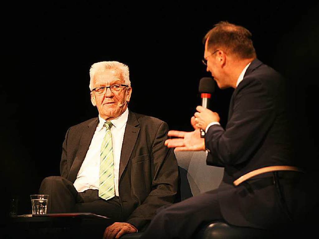 Winfried Kretschmann antwortete auf die Fragen der BZ-Redakteure Stefan Hupka und Thomas Fricker. Auerdem konnten Gste Fragen an den Ministerprsidenten stellen.