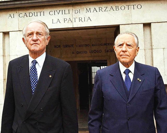 Der damalige Bundesprsident Johannes ...Staatsprsidenten Carlo Azeglio Ciampi  | Foto: dpa