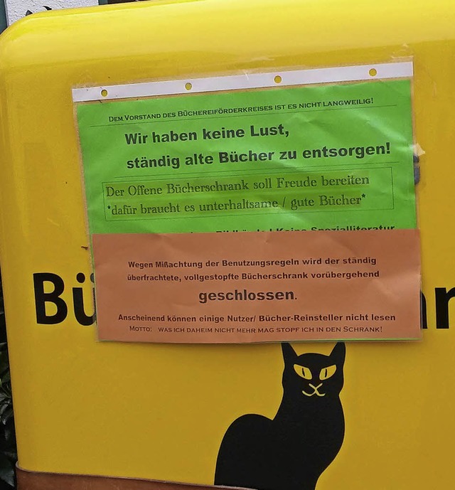 Geschlossen ist der Bcherschrank auf dem Rudolf-Eberle-Platz in Bad Sckingen.   | Foto: Felix Lieschke