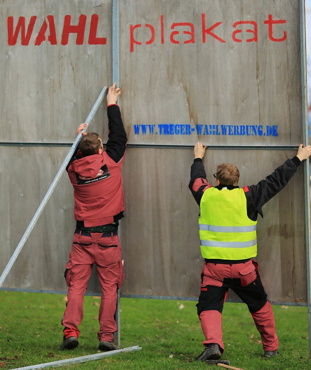 Vergnglicher Straenschmuck: Wahlplakate  | Foto: Peter Gehrke/DPA