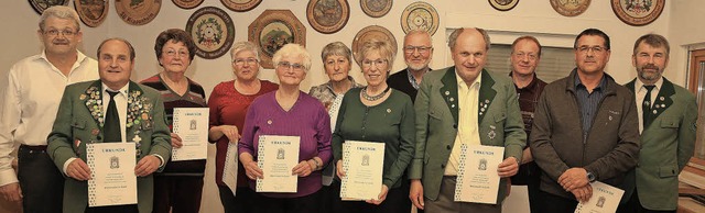 Langjhrige Mitglieder wurden vom Schtzenverein Kippenheim geehrt.   | Foto: Sandra Decoux-Kone