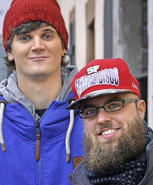 Manuel Bauer (rechts) und Marcel Gante...utube-Kanal &#8222;Beardtastic&#8220;.  | Foto: Susanne Ehmann