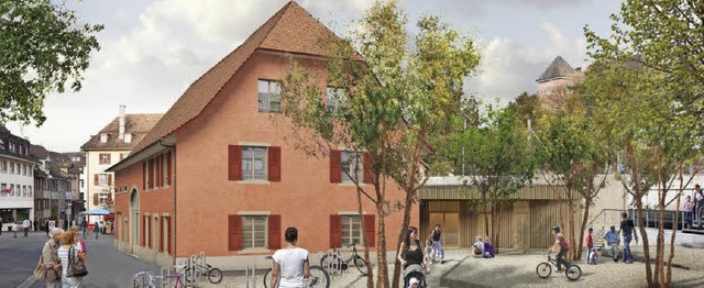 So knnte das &#8222;Rote Haus&#8220; ...und Beratungszentrum einmal aussehen.   | Foto: Visualisierung: Stadt