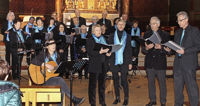 Kammerensemble des Gospelchores bei de... Hans Jrgen Peter und Karl Friedrich.  | Foto: josz