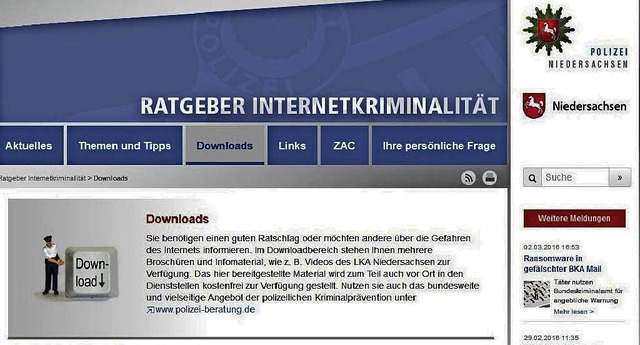 Angebot der niederschsischen   Polizei, aber  fr ganz Deutschland   | Foto: Screenshot: Polizei-Praevention.de