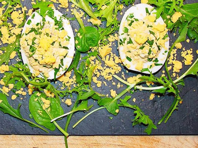 Falls an Ostern etwas brig bleibt: Gefllte Eier mit Mayonnaise  | Foto: Stechl 