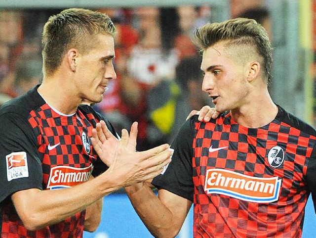 Knnten gegen Karlsruhe mal wieder gem...etersen (links) und Maximilian Philipp  | Foto: achim keller