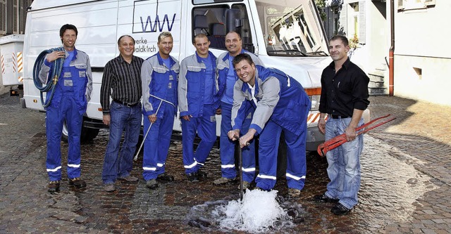 Die &#8222;Wasser-Mannschaft&#8220; der Stadtwerke Waldkirch.   | Foto: ZVG