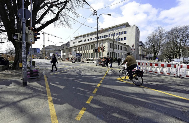 Wenn die Straenbahn ber den Rotteckr...len eine Ampel auch nach der Bauzeit.   | Foto: Ingo Schneider